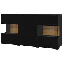 Tumba-vitrina Helvetia Ava №25 3D (Black/Wotan Oak)