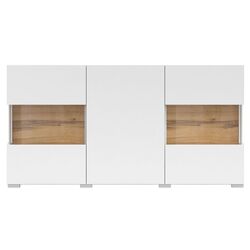 Тумба-витрина Helvetia Ava №25 3D (White/Wotan Oak) Thumb