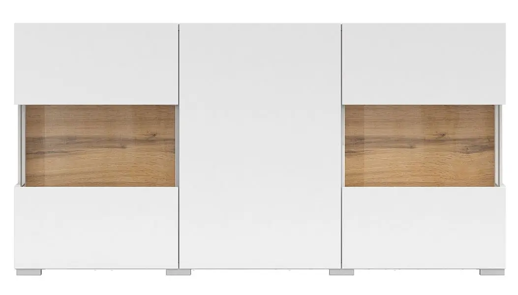 Тумба-витрина Helvetia Ava №25 3D (White/Wotan Oak)