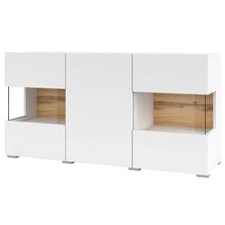 Tumba-vitrina Helvetia Ava №25 3D (White/Wotan Oak)