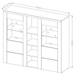 Tumba-vitrina Helvetia Larona №46 2D (Lefkas Oak/Touchwood) Thumb