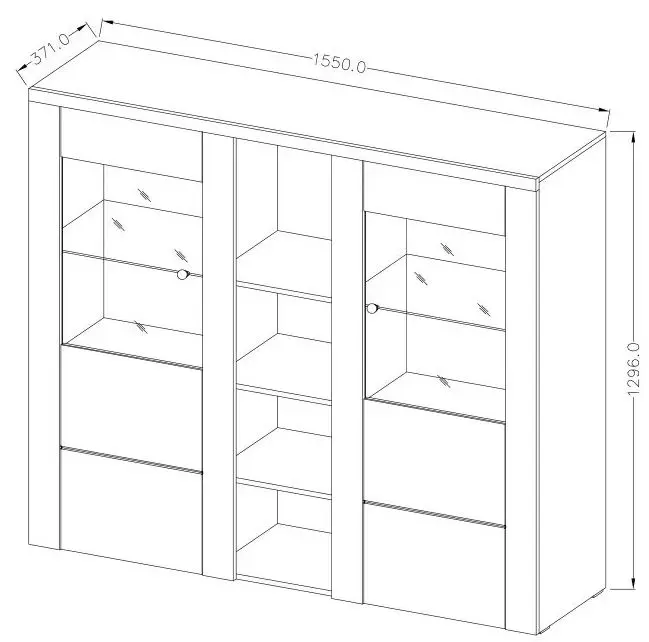 Tumba-vitrina Helvetia Larona №46 2D (Lefkas Oak/Touchwood)