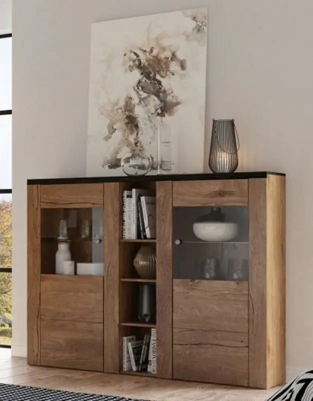 Tumba-vitrina Helvetia Larona №46 2D (Lefkas Oak/Touchwood)