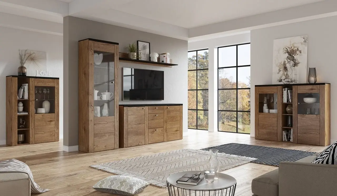 Tumba-vitrina Helvetia Larona №46 2D (Lefkas Oak/Touchwood)