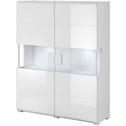 Tumba-vitrina Helvetia Toledo №42 2D (White/White Gloss)