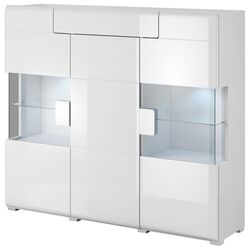 Tumba-vitrina Helvetia Toledo №46 3D1S (White/White Gloss)