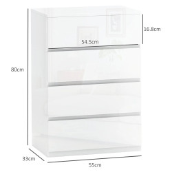 Comoda Homcom 831-337V88WT (White Gloss) Thumb