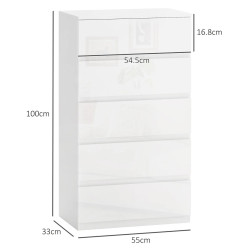 Комод Homcom 831-337V8AWT (White Gloss) Thumb