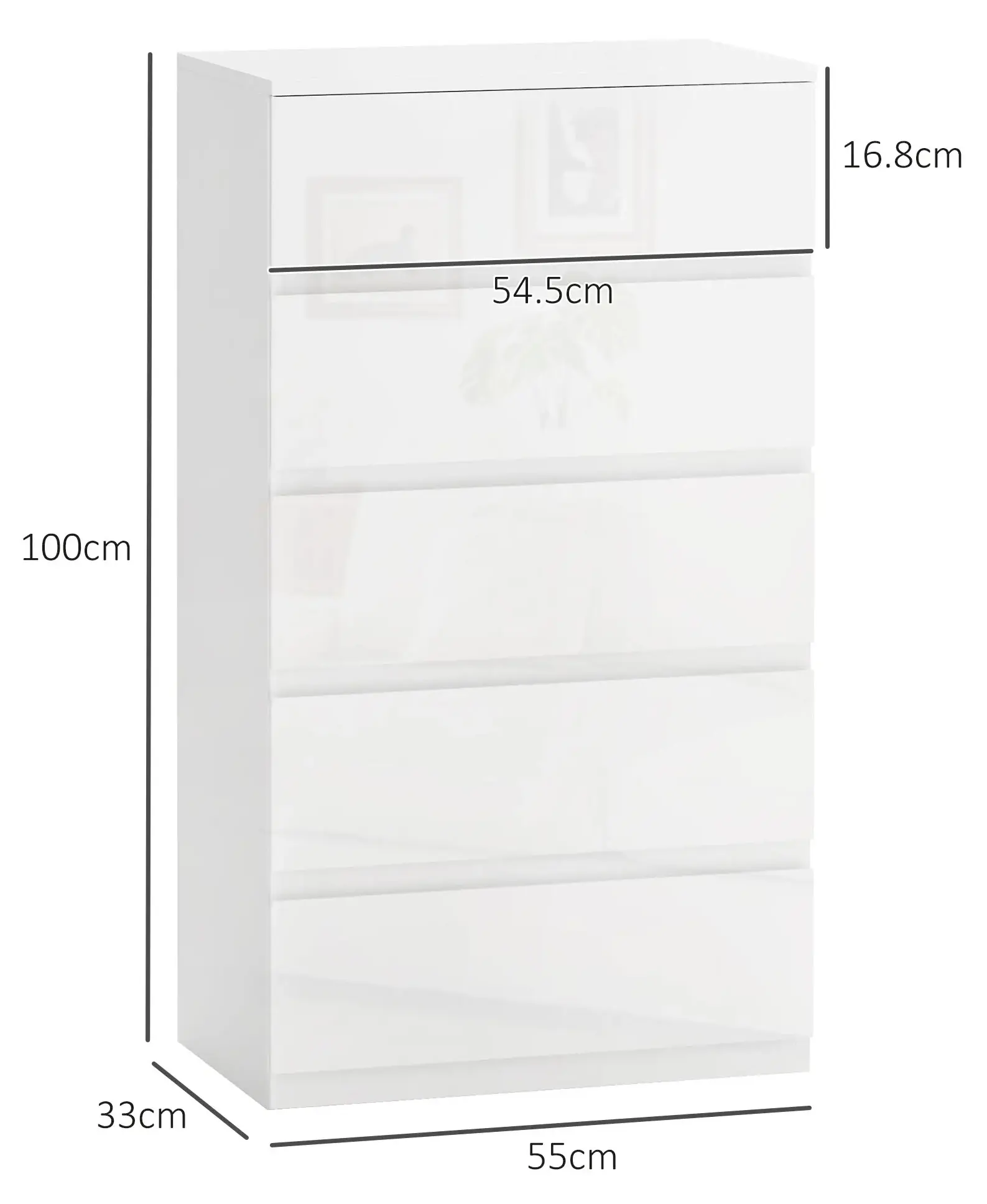 Комод Homcom 831-337V8AWT (White Gloss) - 4