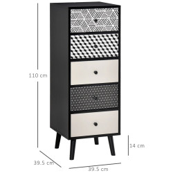 Comoda Homcom 831-363 (Black/Grey) Thumb