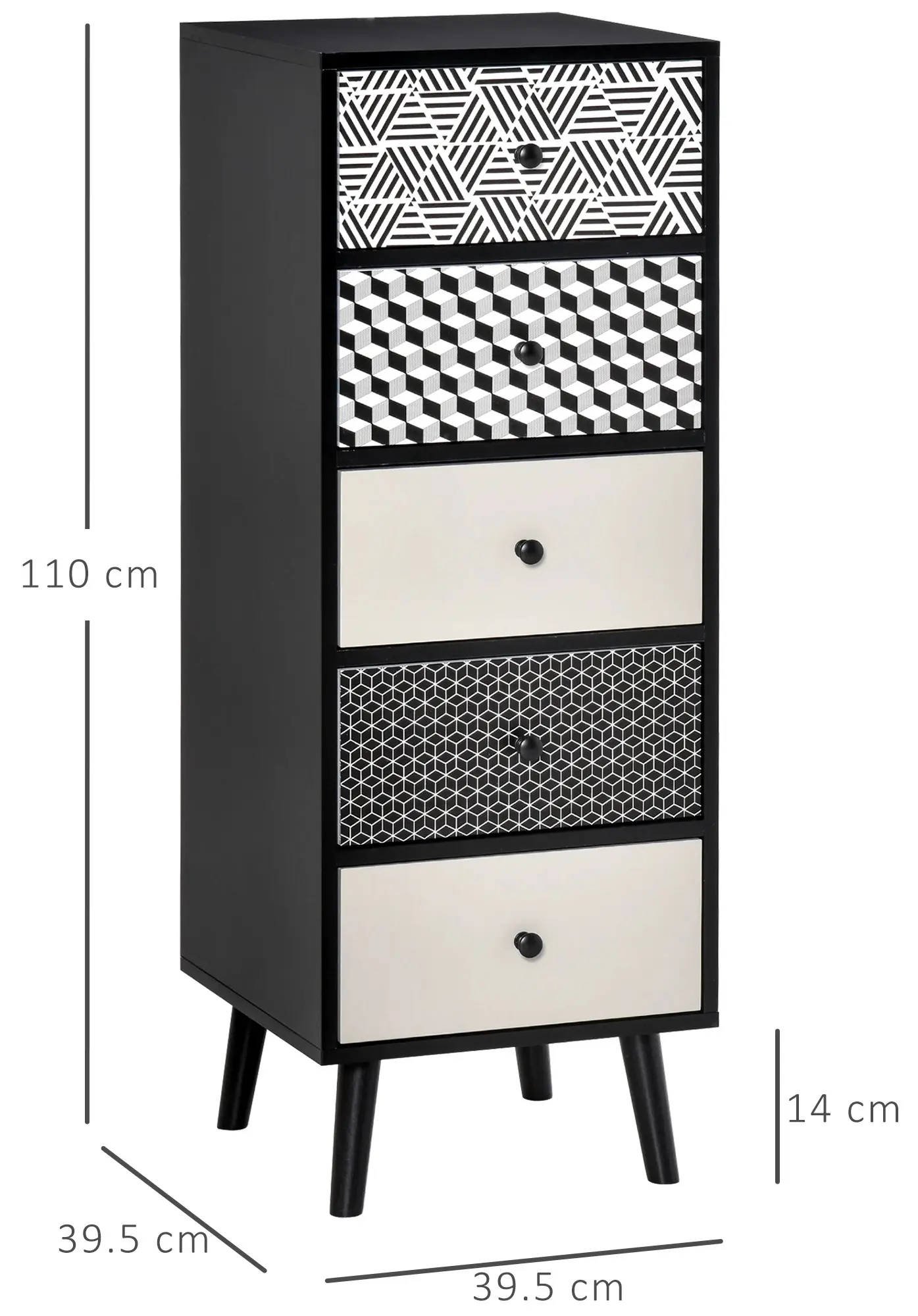 Comoda Homcom 831-363 (Black/Grey) - 4