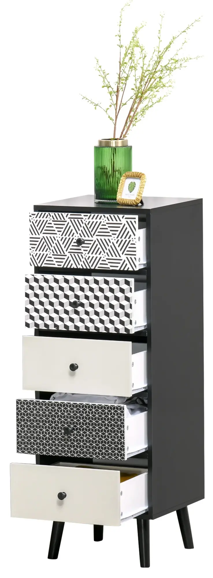 Comoda Homcom 831-363 (Black/Grey) - 5