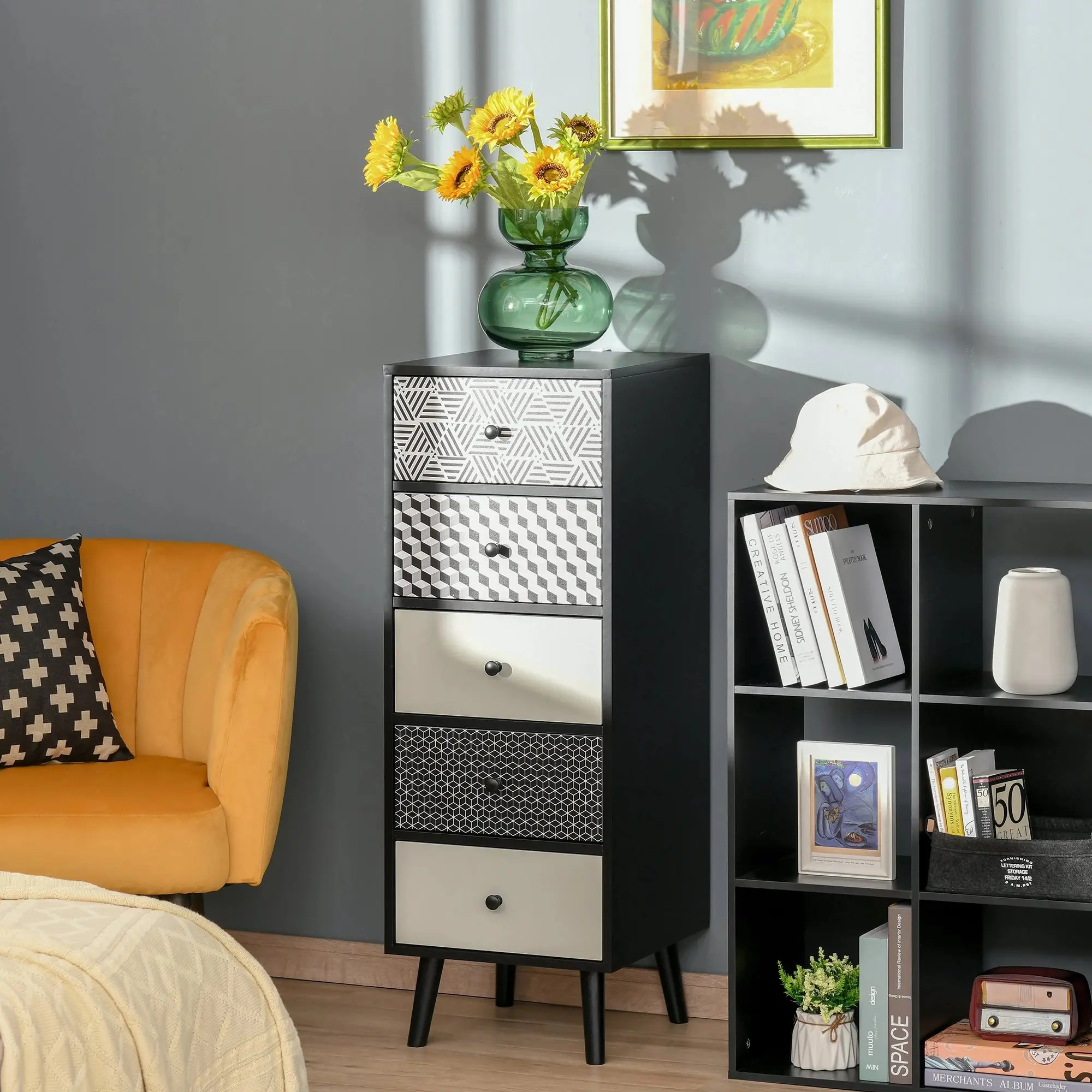Comoda Homcom 831-363 (Black/Grey) - 9