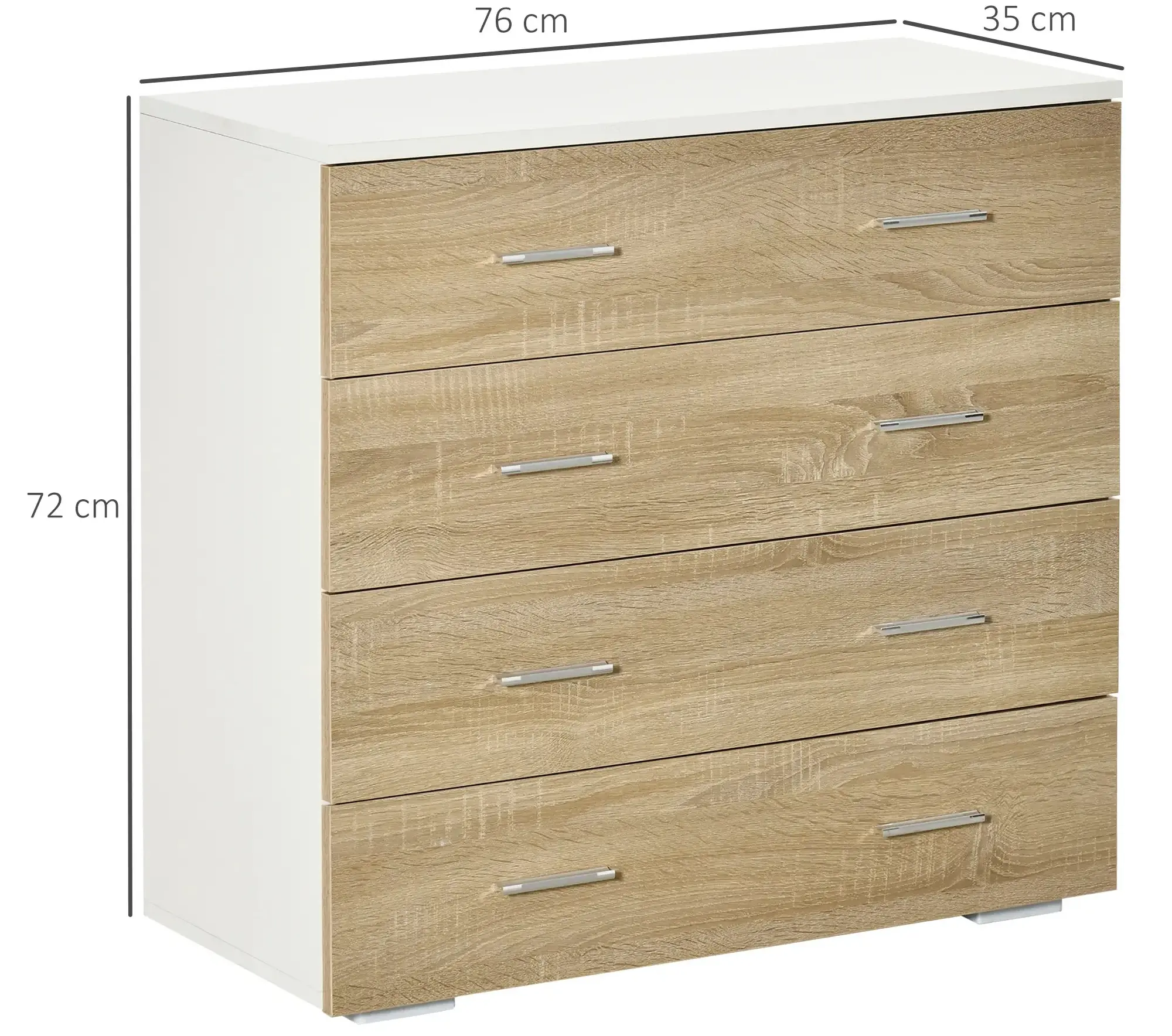 Комод Homcom 831-385AK (Oak/White) - 4