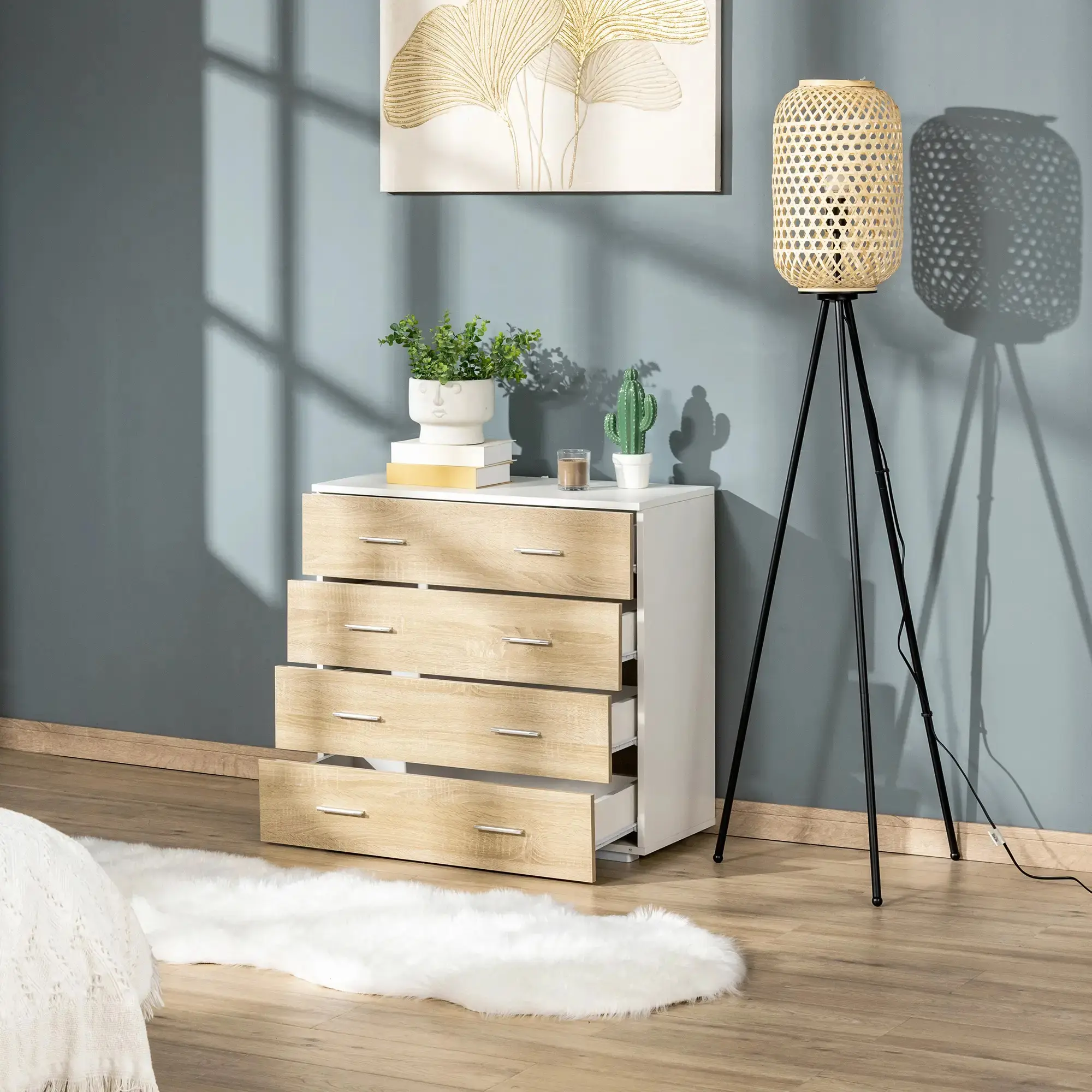Комод Homcom 831-385AK (Oak/White) - 7