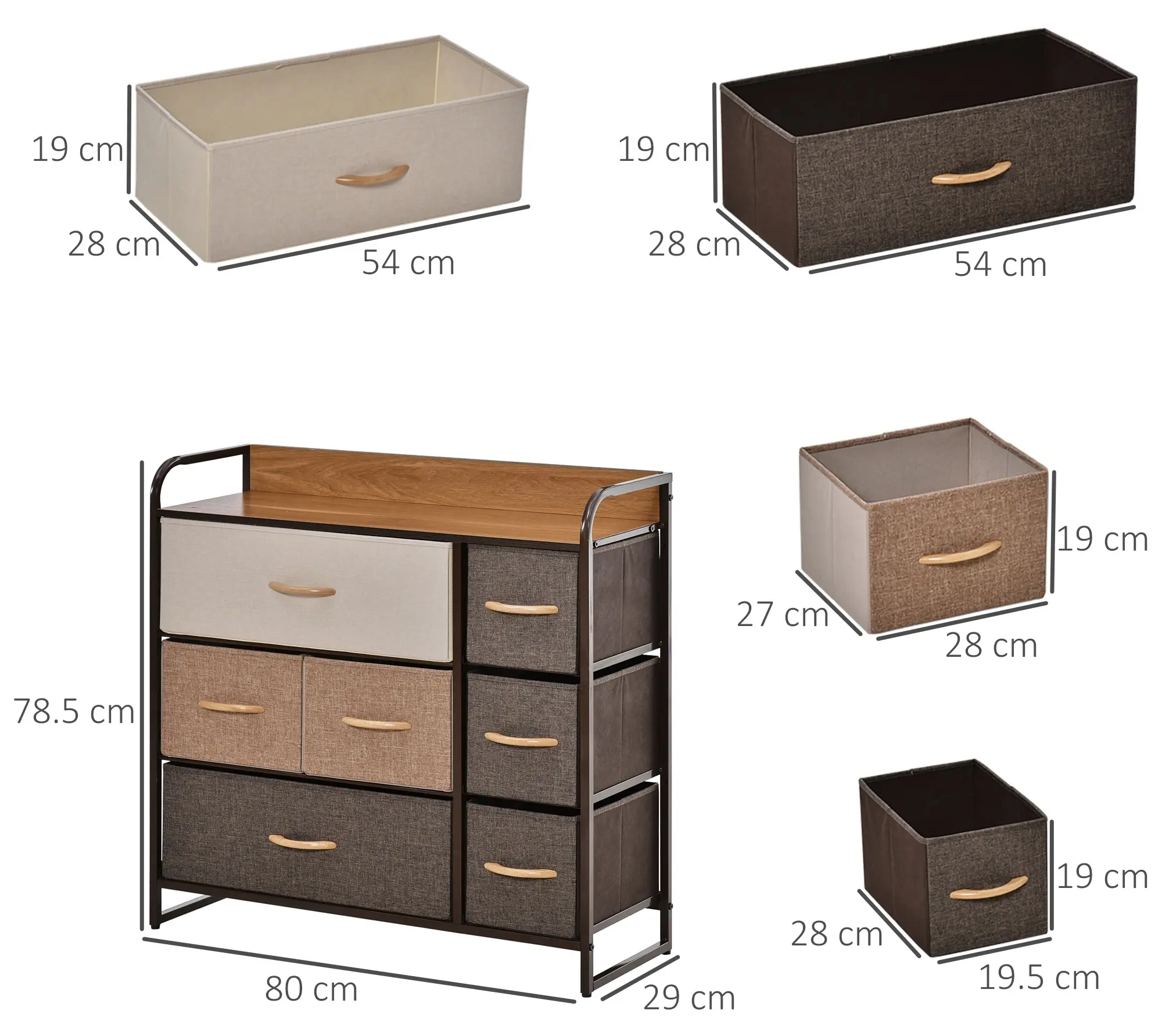 Комод Homcom 831-406 (Multicolor) - 4