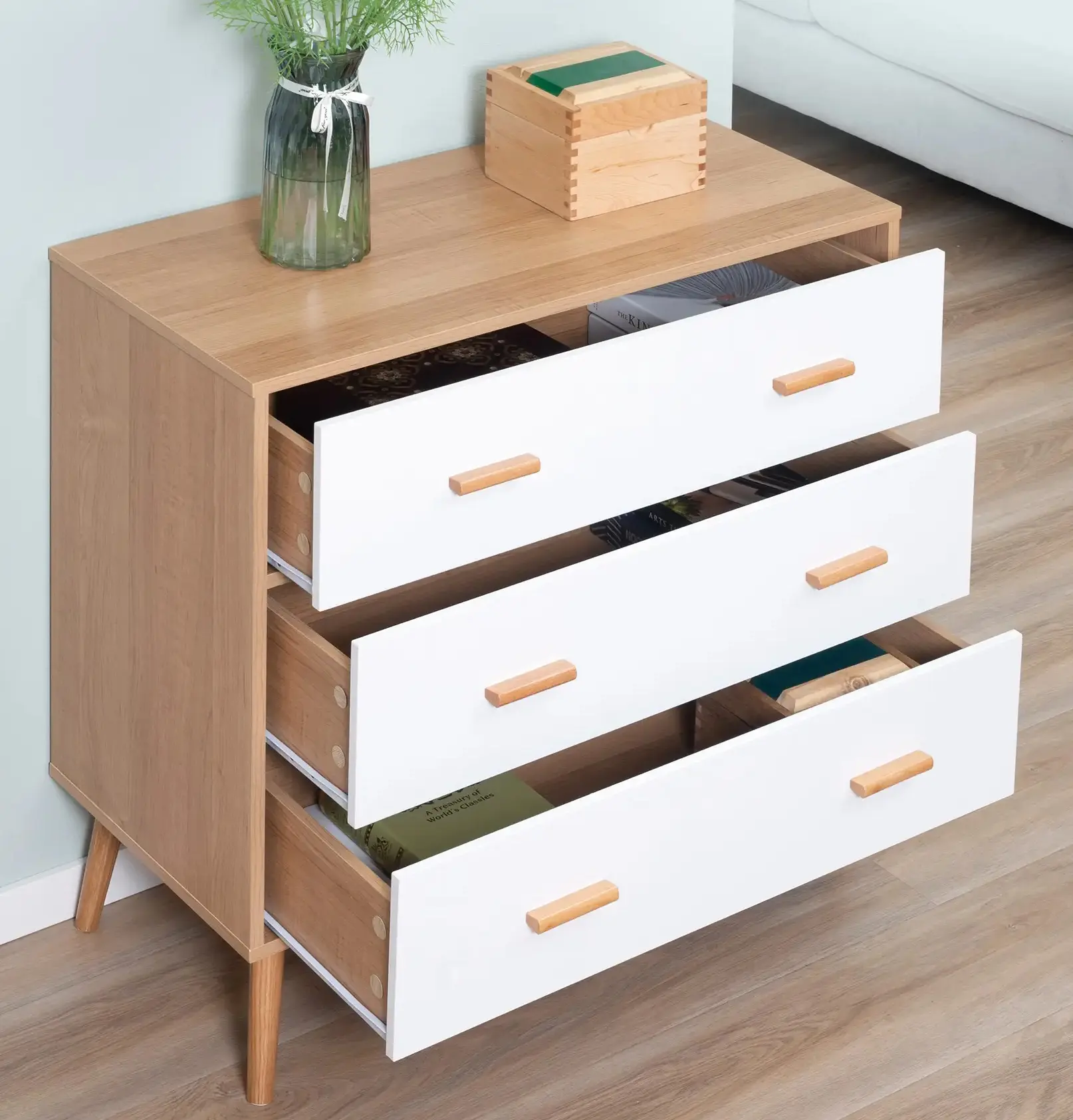 Comoda Homcom 831-472 (White/Natural) - 5