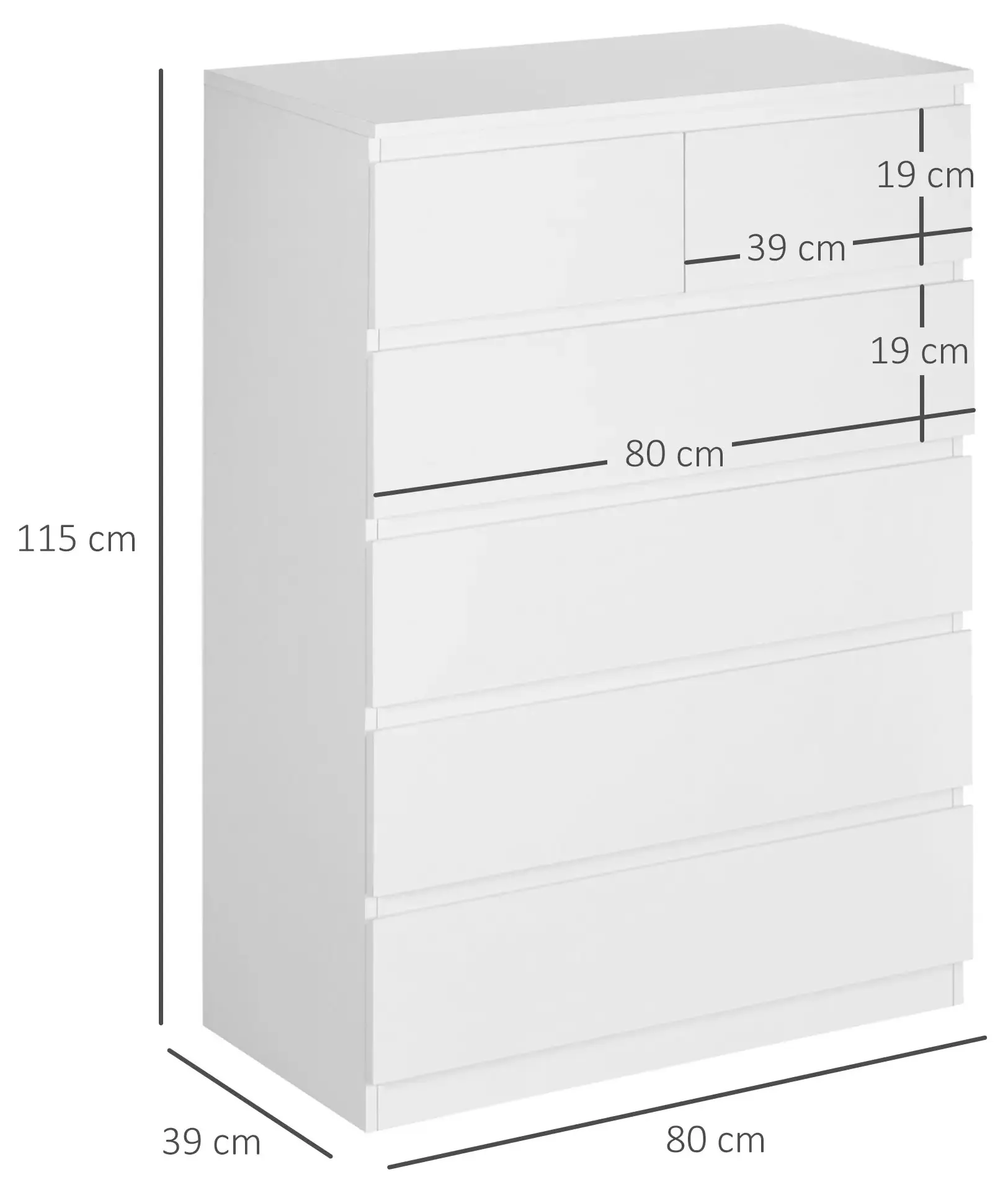 Комод Homcom 831-566WT (White) - 4