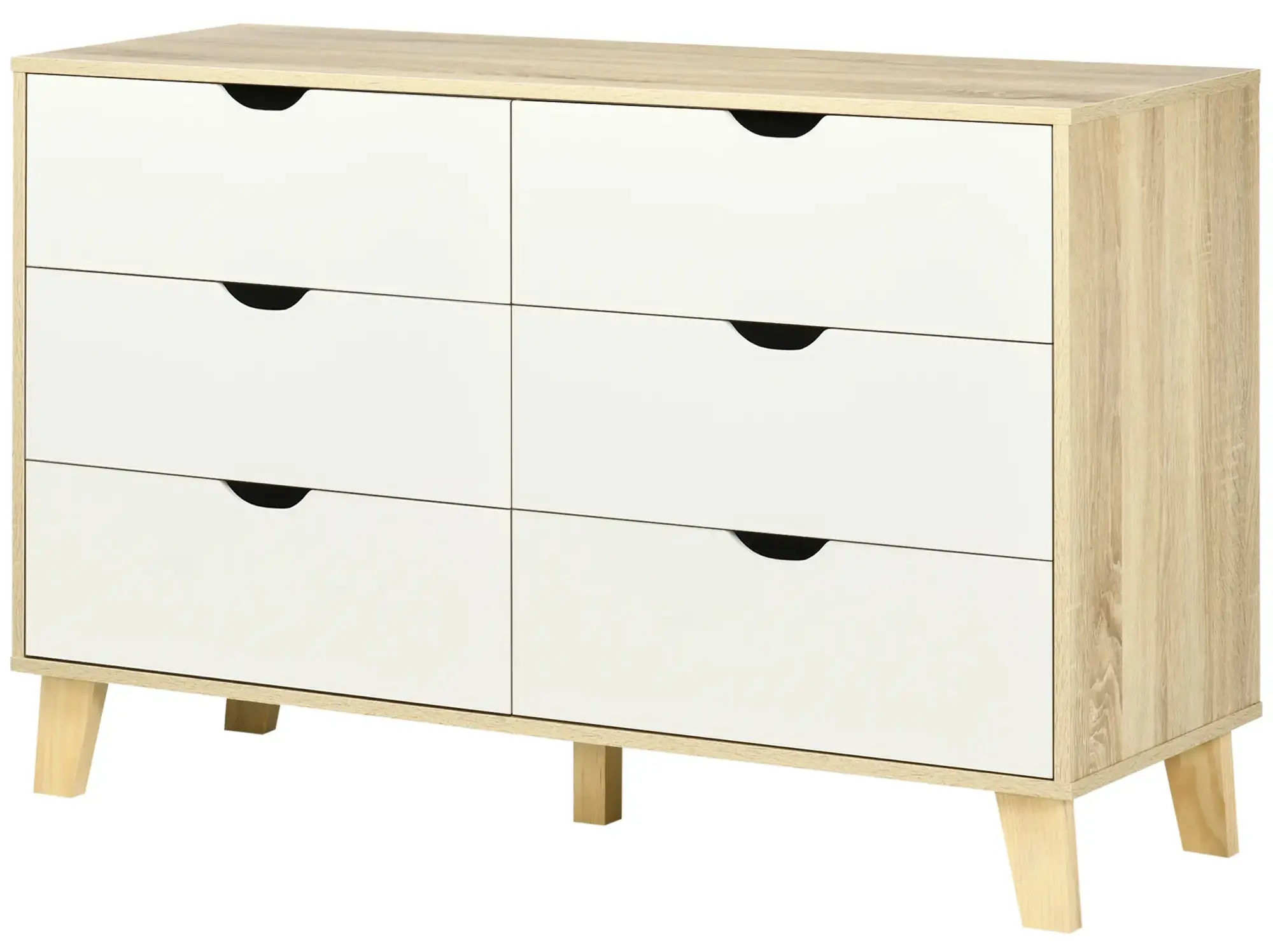 Комод Homcom 831-595V00LR (Natural/White) - 3