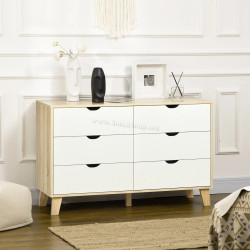 Комод Homcom 831-595V00LR (Natural/White)