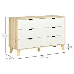 Комод Homcom 831-595V00LR (Natural/White) Thumb