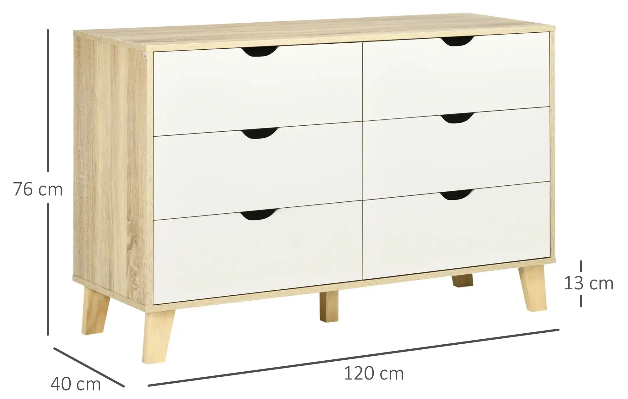 Комод Homcom 831-595V00LR (Natural/White) - 4