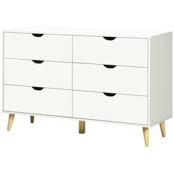 Comoda Homcom 831-595V01WT 120x40x76 cm (White/Oak) Thumb