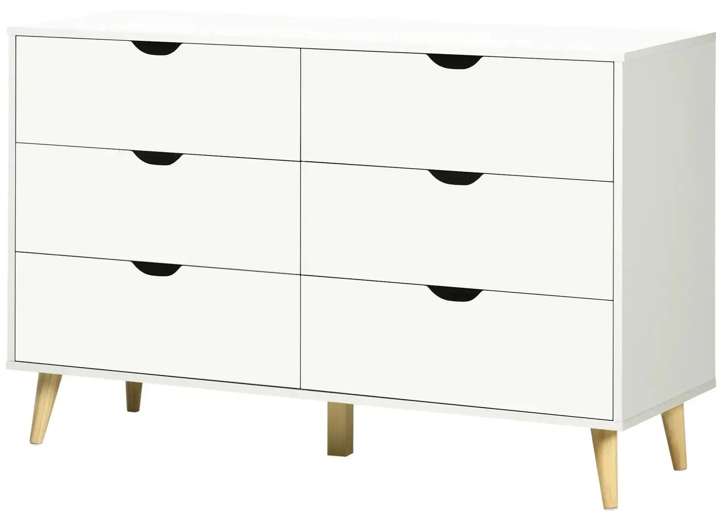 Comoda Homcom 831-595V01WT 120x40x76 cm (White/Oak)