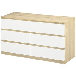 Комод Homcom 831-636V00WT 135x48x77 cm (Natural Oak/White) Thumb