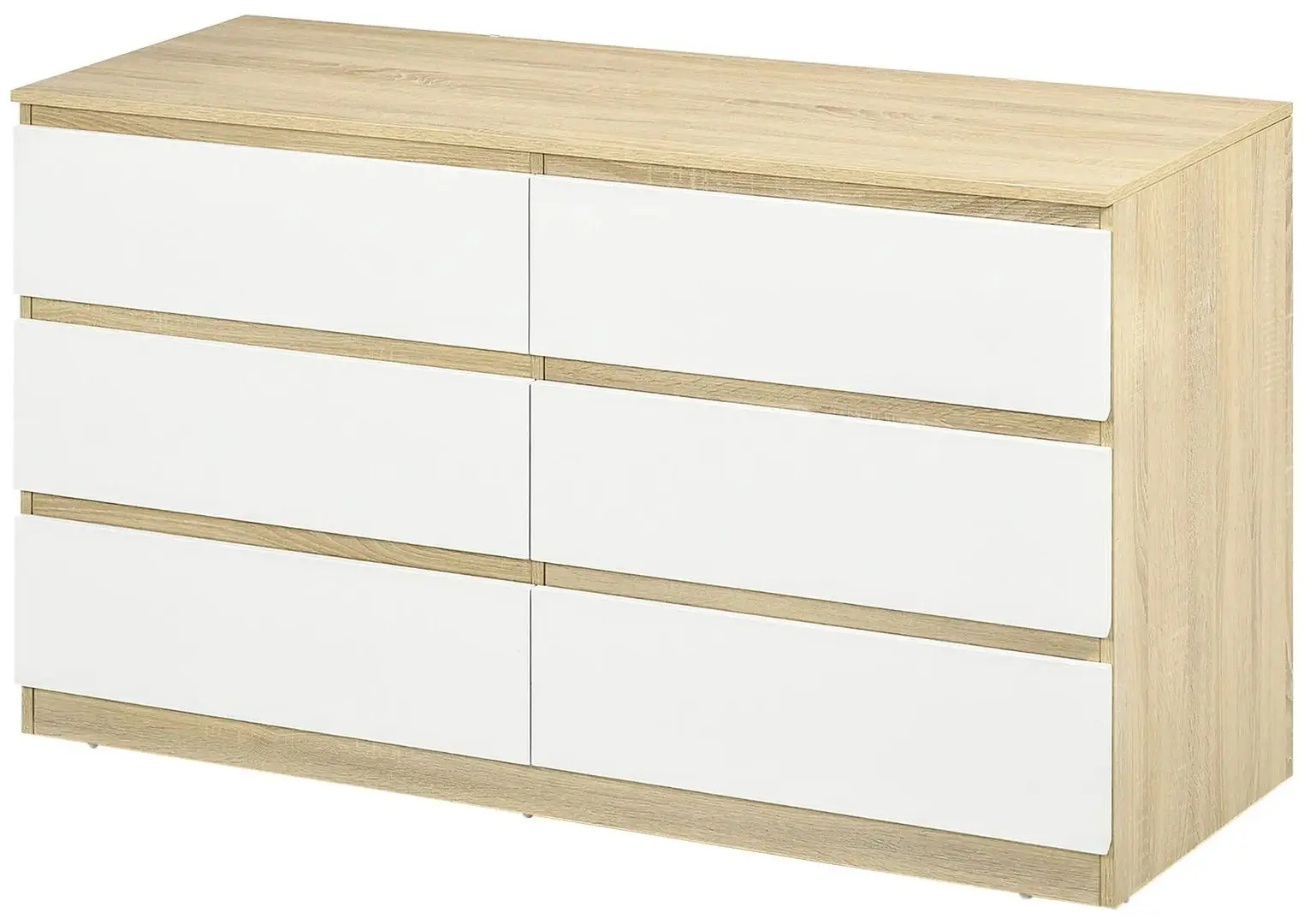 Комод Homcom 831-636V00WT 135x48x77 cm (Natural Oak/White)