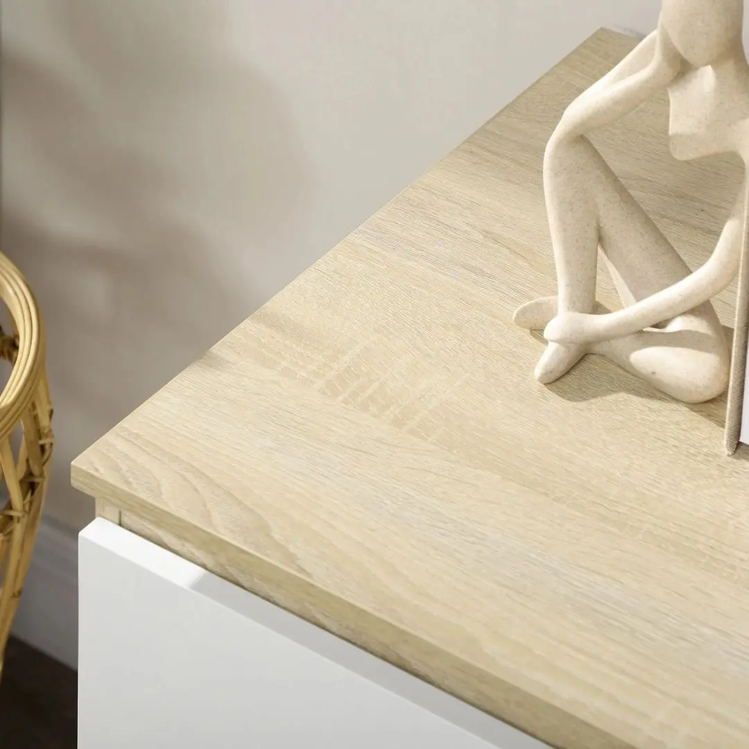 Комод Homcom 831-636V00WT 135x48x77 cm (Natural Oak/White)