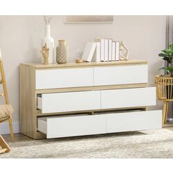 Комод Homcom 831-636V00WT 135x48x77 cm (Natural Oak/White) Thumb