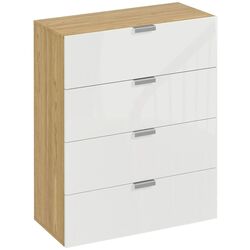 Комод Homcom 831-648V00WT 70x92x35 cm (Natural Oak/White Gloss) Thumb