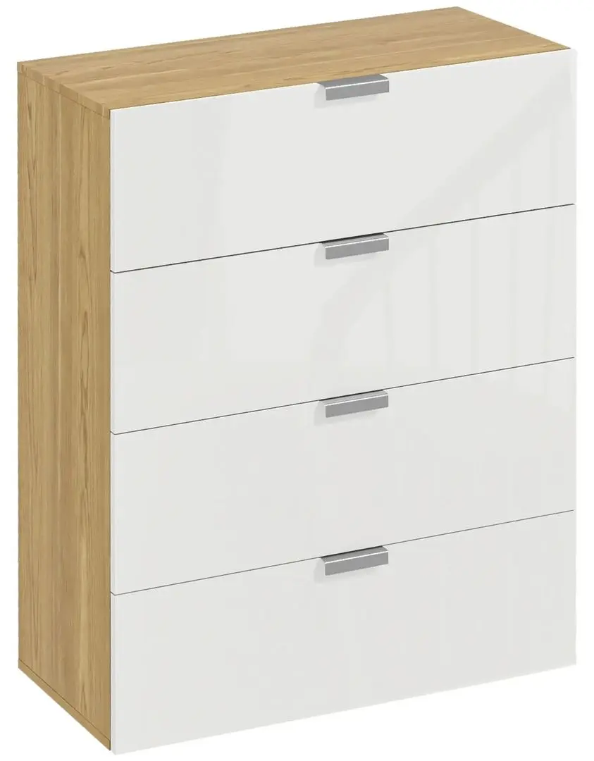 Комод Homcom 831-648V00WT 70x92x35 cm (Natural Oak/White Gloss)