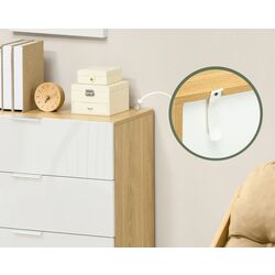 Комод Homcom 831-648V00WT 70x92x35 cm (Natural Oak/White Gloss) Thumb