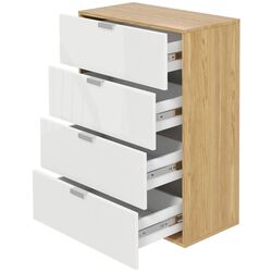 Комод Homcom 831-648V00WT 70x92x35 cm (Natural Oak/White Gloss) Thumb