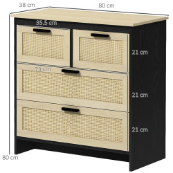 Комод Homcom 831-667V00ND (Natural/Black) Thumb