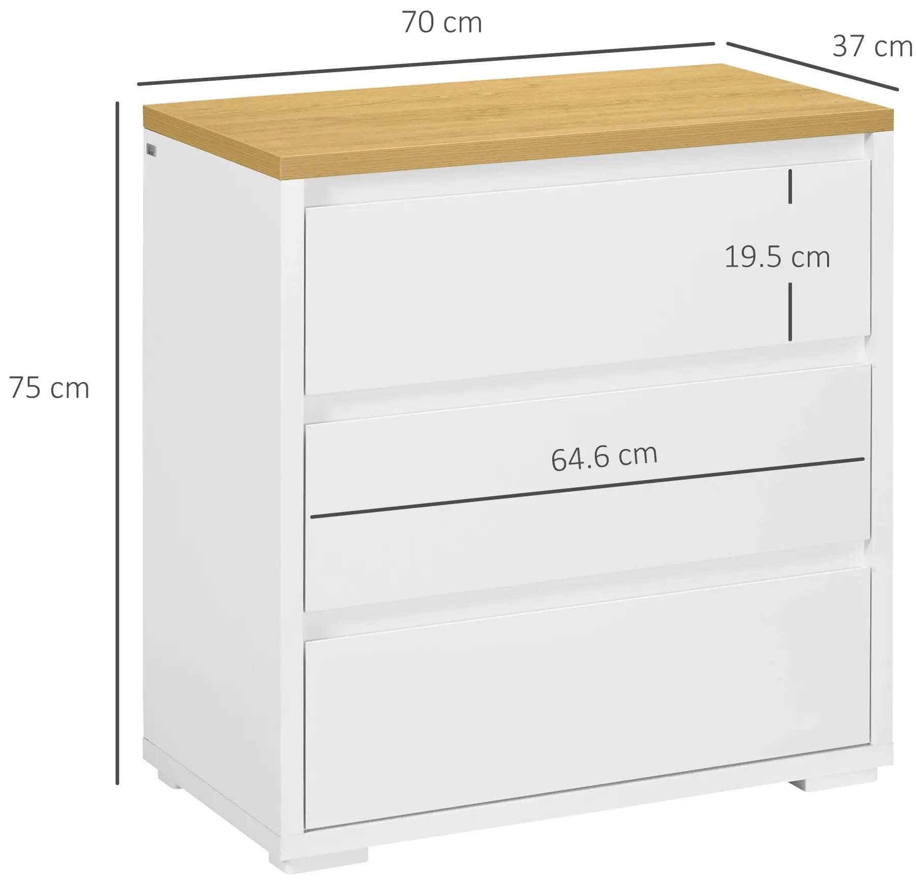 Comoda Homcom 831-671V00WT (White/Natural) - 4