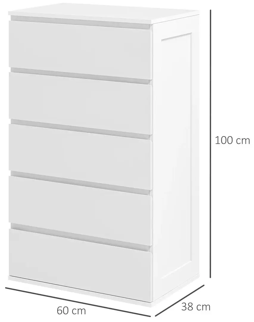 Comoda Homcom 831-690V81WT 60x100x38 cm (White)