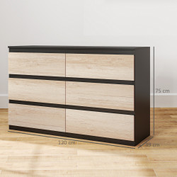 Comoda Homcom 831-690V84BK (Black/Natural) Thumb