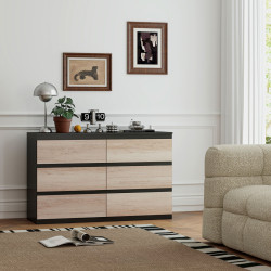 Comoda Homcom 831-690V84BK (Black/Natural) Thumb