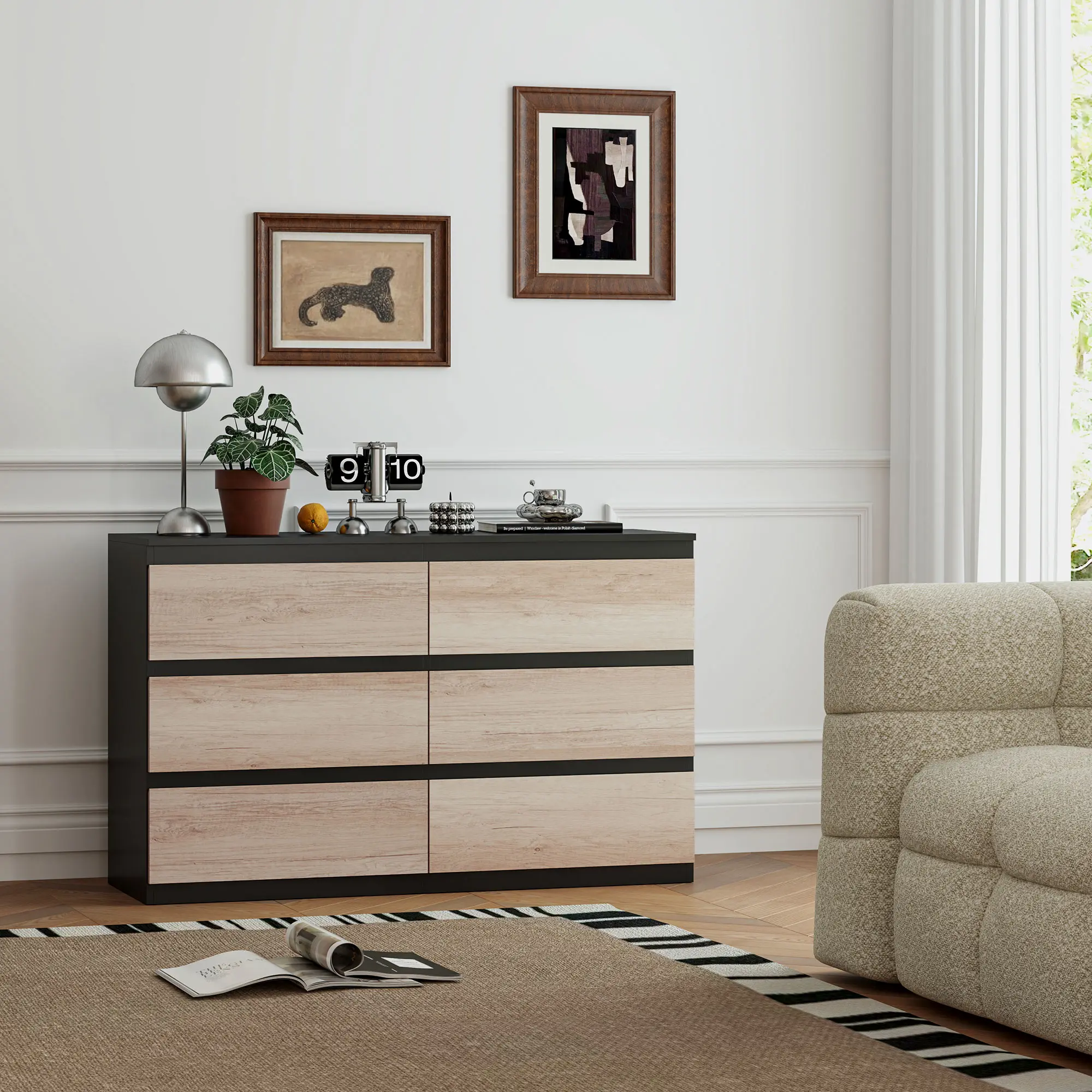 Comoda Homcom 831-690V84BK (Black/Natural) - 8
