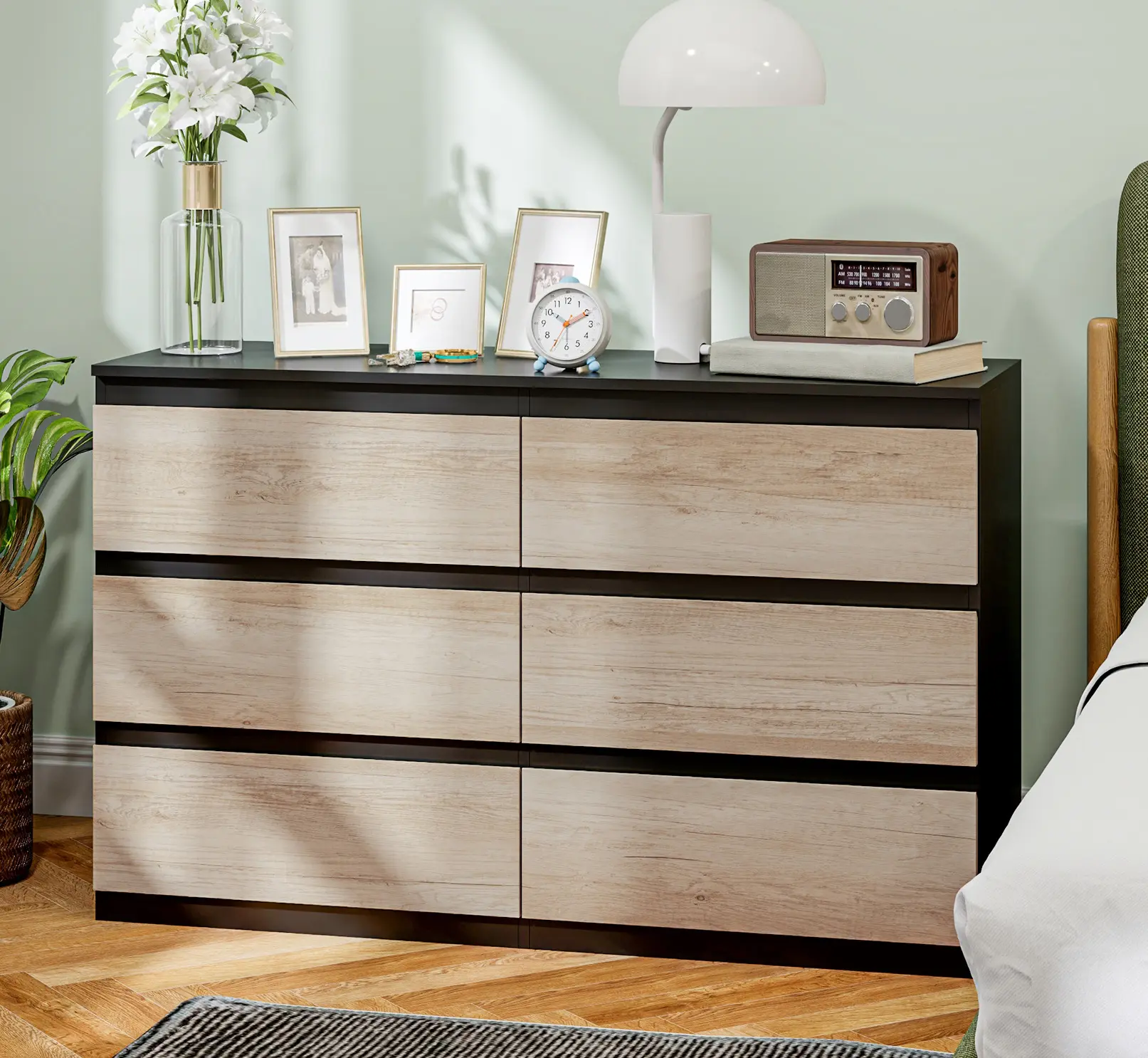 Comoda Homcom 831-690V84BK (Black/Natural) - 9