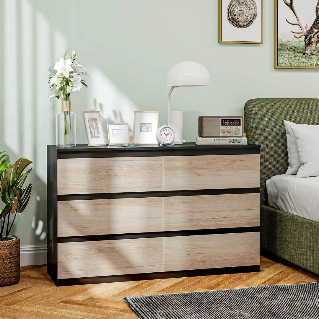 Comoda Homcom 831-690V84BK (Black/Natural)