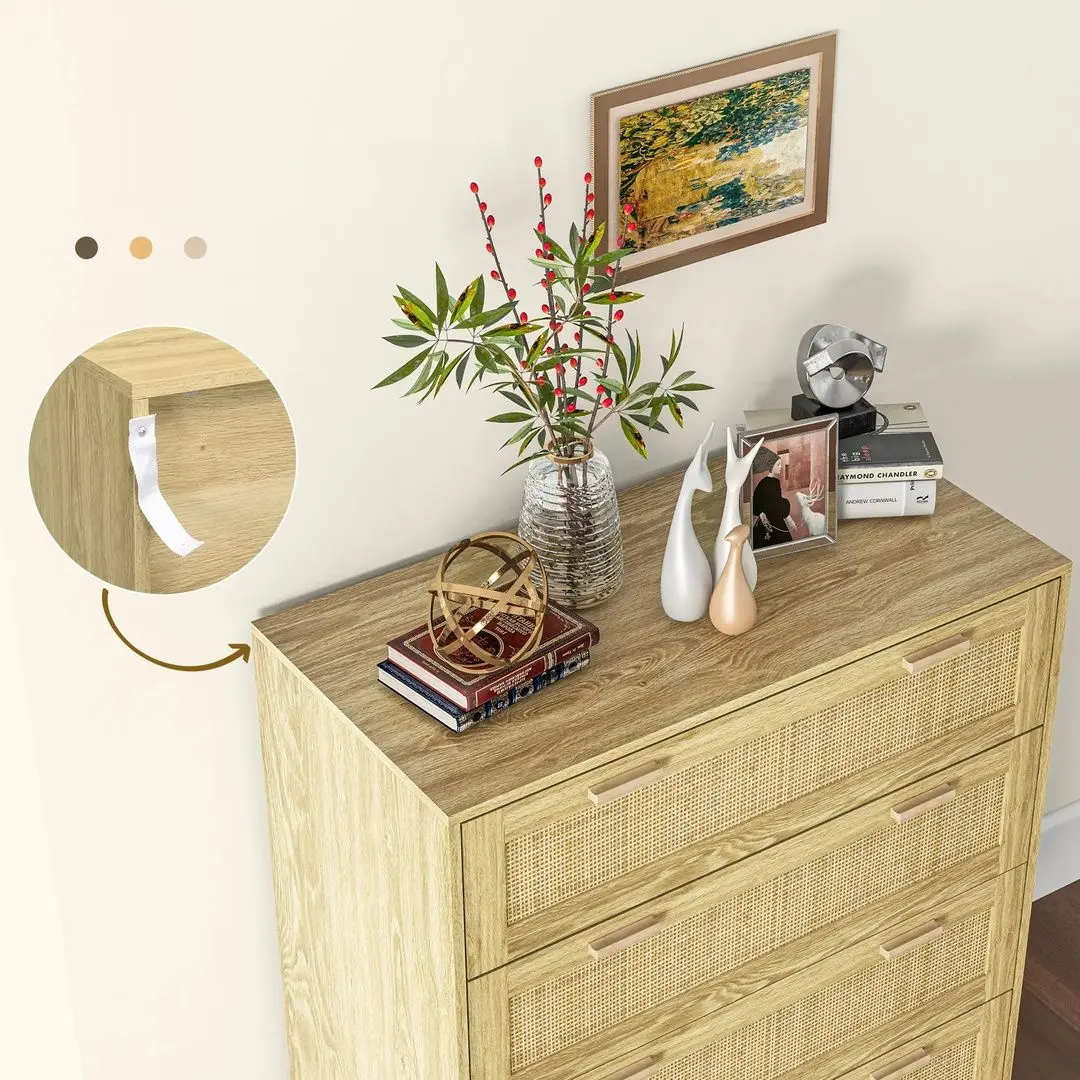 Comoda Homcom 831-751V00AK 90x45x108 cm (Oak)