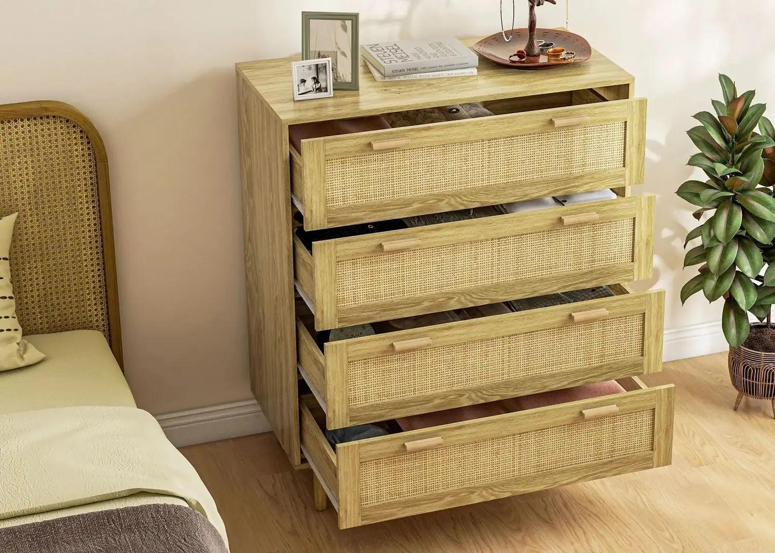 Comoda Homcom 831-751V00AK 90x45x108 cm (Oak)