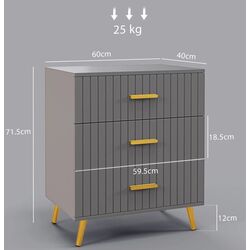 Comoda Homcom 831-772V80CG 60x40x71 cm (Dark Grey/Gold) Thumb