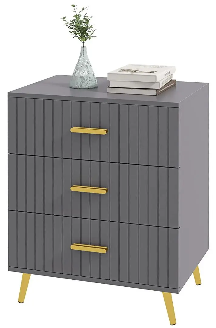 Comoda Homcom 831-772V80CG 60x40x71 cm (Dark Grey/Gold)