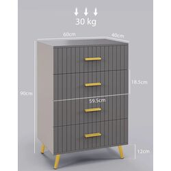 Comoda Homcom 831-772V81CG 60x40x90 cm (Dark Grey/Gold) Thumb