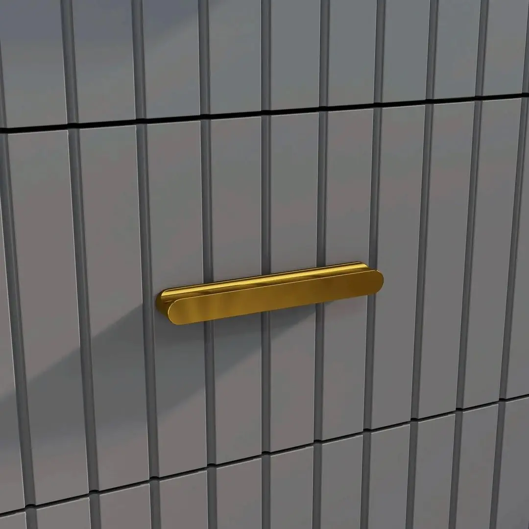 Comoda Homcom 831-772V81CG 60x40x90 cm (Dark Grey/Gold)